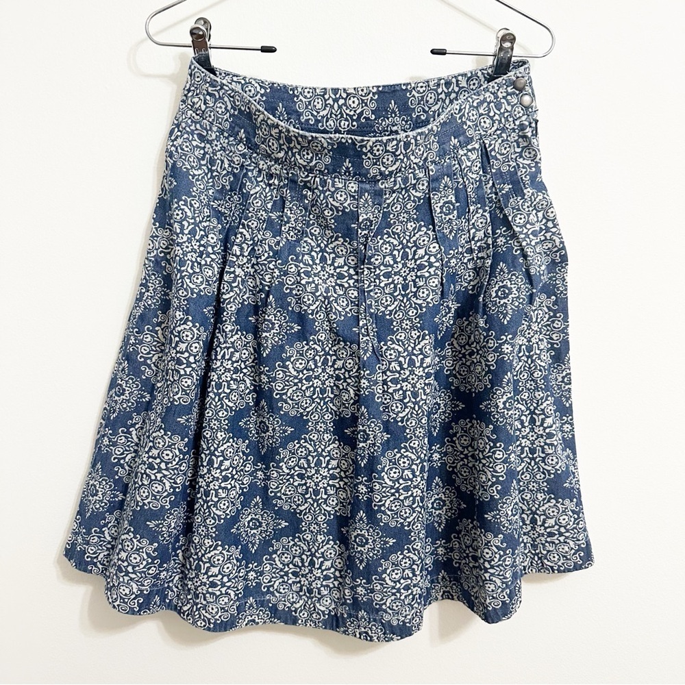 Ann Taylor Loft Cotton Denim French Cottage Skirt Size 4
